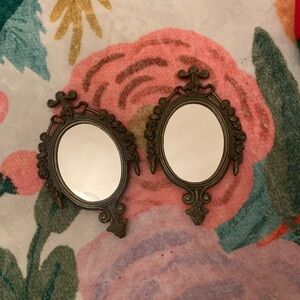 Vintage Italian metal  Oval Wall Mirrors